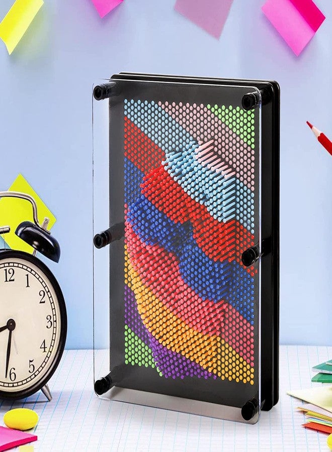 Hacaroa 3 Pack 3D Pin Art Toy, Rainbow Plastic Pin Art Board Sensory Sculpture Toy, Pin Impression Hand Mold Needle Toy for Kids, Adults, Home, Office Decoration, 3 Sizes - Image 5